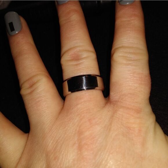 Stainless steel silver band, size 9 - Picture 4 of 7